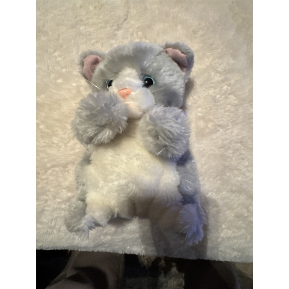 VTG 1994 Tyco Playtime Kitties Plush Cat Kitten Stuffed Animal Grey Working